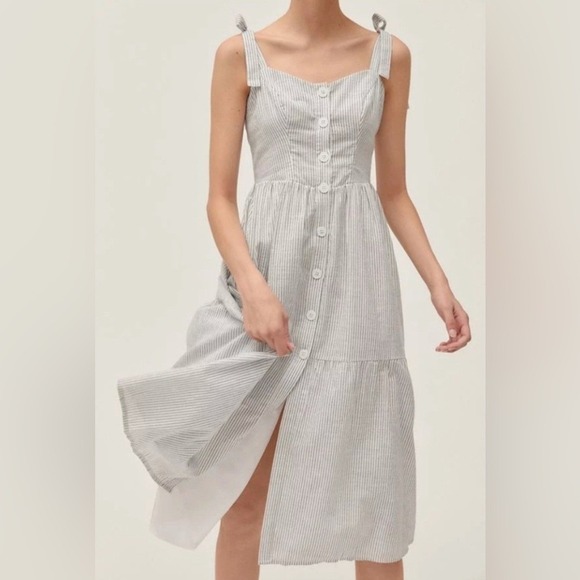 Urban Outfitters Dresses & Skirts - Unavailable - Urban Outfitters Positano Striped Cotton Button Down Midi Dress